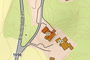 Kartbilde fra WMS-tjeneste av avviket