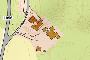 Kartbilde fra WMS-tjeneste av avviket