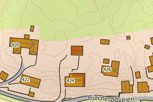 Kartbilde fra WMS-tjeneste av avviket