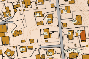 Kartbilde fra WMS-tjeneste av avviket