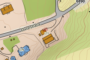 Kartbilde fra WMS-tjeneste av avviket