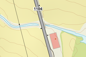 Kartbilde fra WMS-tjeneste av avviket