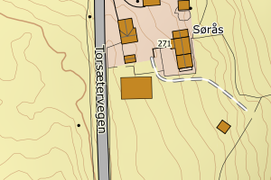 Kartbilde fra WMS-tjeneste av avviket