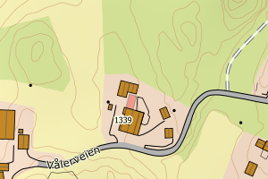 Kartbilde fra WMS-tjeneste av avviket