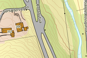 Kartbilde fra WMS-tjeneste av avviket