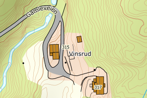Kartbilde fra WMS-tjeneste av avviket