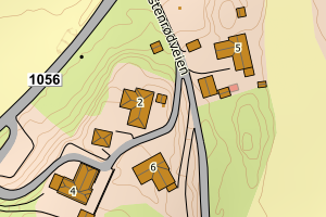 Kartbilde fra WMS-tjeneste av avviket