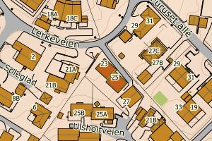 Kartbilde fra WMS-tjeneste av avviket