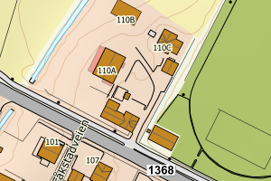 Kartbilde fra WMS-tjeneste av avviket