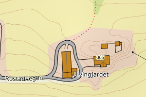 Kartbilde fra WMS-tjeneste av avviket