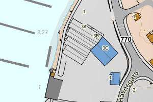 Kartbilde fra WMS-tjeneste av avviket