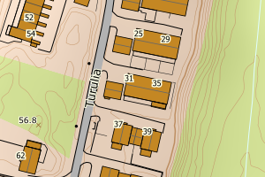 Kartbilde fra WMS-tjeneste av avviket