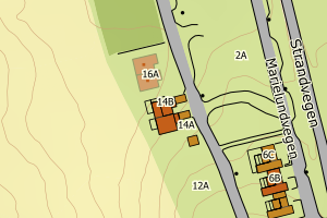 Kartbilde fra WMS-tjeneste av avviket