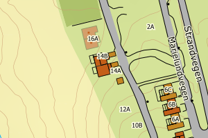 Kartbilde fra WMS-tjeneste av avviket