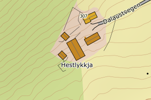 Kartbilde fra WMS-tjeneste av avviket