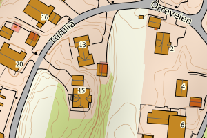 Kartbilde fra WMS-tjeneste av avviket