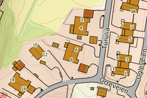 Kartbilde fra WMS-tjeneste av avviket