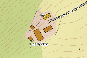 Kartbilde fra WMS-tjeneste av avviket