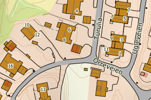 Kartbilde fra WMS-tjeneste av avviket