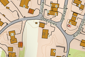 Kartbilde fra WMS-tjeneste av avviket