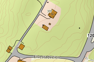 Kartbilde fra WMS-tjeneste av avviket