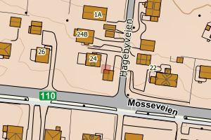 Kartbilde fra WMS-tjeneste av avviket