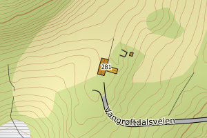 Kartbilde fra WMS-tjeneste av avviket