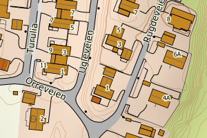 Kartbilde fra WMS-tjeneste av avviket