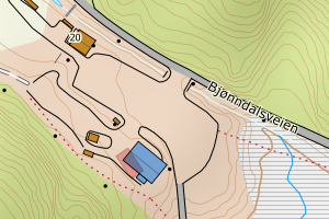 Kartbilde fra WMS-tjeneste av avviket
