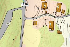 Kartbilde fra WMS-tjeneste av avviket