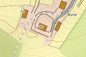 Kartbilde fra WMS-tjeneste av avviket