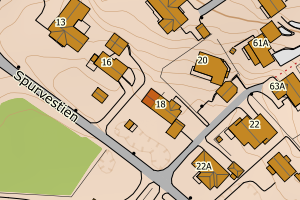 Kartbilde fra WMS-tjeneste av avviket