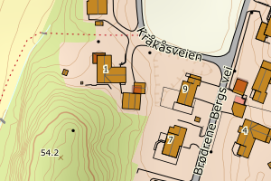 Kartbilde fra WMS-tjeneste av avviket