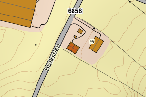 Kartbilde fra WMS-tjeneste av avviket