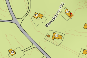 Kartbilde fra WMS-tjeneste av avviket