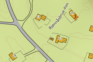 Kartbilde fra WMS-tjeneste av avviket