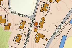 Kartbilde fra WMS-tjeneste av avviket