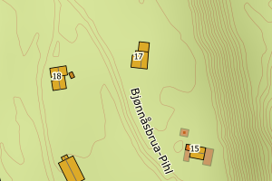 Kartbilde fra WMS-tjeneste av avviket