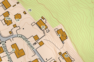 Kartbilde fra WMS-tjeneste av avviket