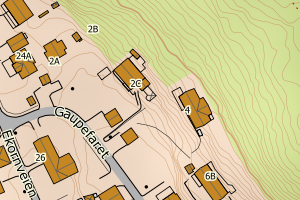 Kartbilde fra WMS-tjeneste av avviket