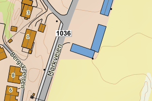 Kartbilde fra WMS-tjeneste av avviket