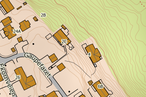Kartbilde fra WMS-tjeneste av avviket