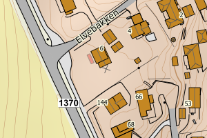 Kartbilde fra WMS-tjeneste av avviket