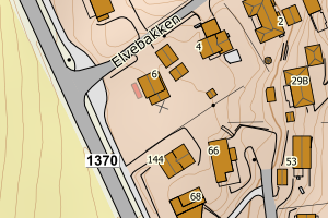 Kartbilde fra WMS-tjeneste av avviket