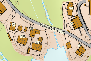 Kartbilde fra WMS-tjeneste av avviket