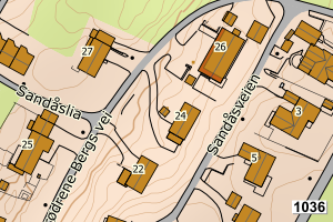 Kartbilde fra WMS-tjeneste av avviket
