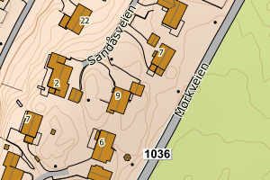 Kartbilde fra WMS-tjeneste av avviket