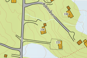 Kartbilde fra WMS-tjeneste av avviket