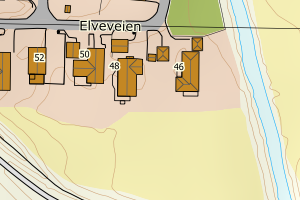 Kartbilde fra WMS-tjeneste av avviket