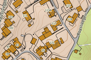 Kartbilde fra WMS-tjeneste av avviket